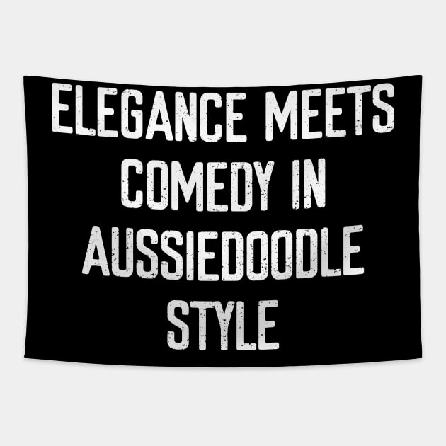 Elegance Meets Comedy in Aussiedoodle Style Tapestry by trendynoize