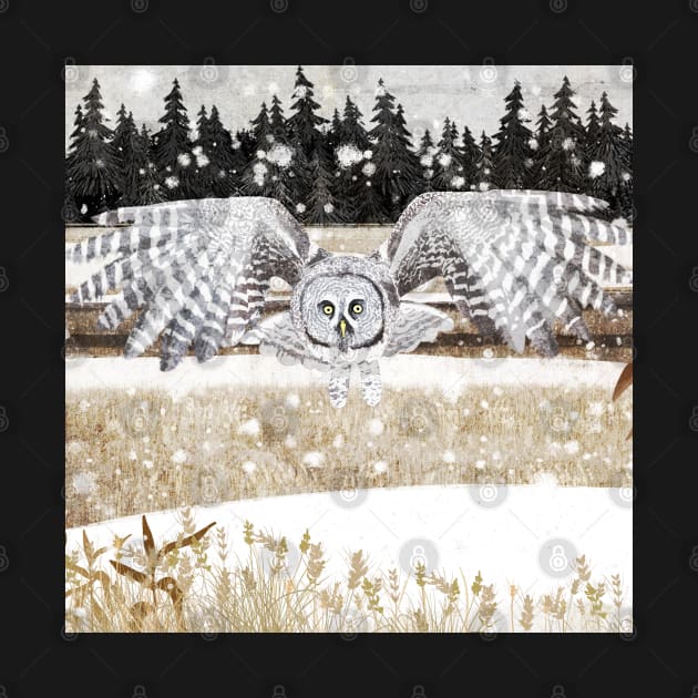 Great grey Owl by KatherineBlowerDesigns