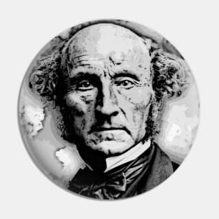 John Stuart Mill Black And White Portrait | John Stuart Mill Artwork Pin