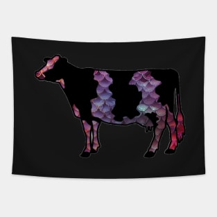 Mermaid Scales Dairy Cow Silhouette  - NOT FOR RESALE WITHOUT PERMISSION Tapestry