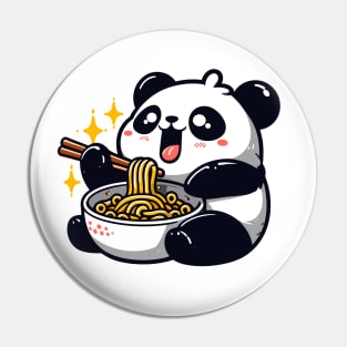 Panda Eating Ramen Pin