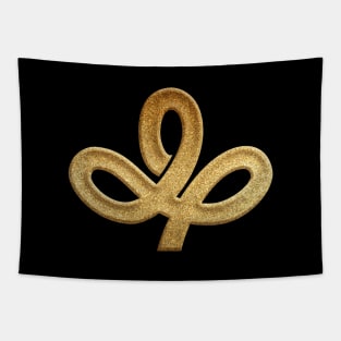 Miyagi Prefecture Symbol in Gold Faux Tapestry