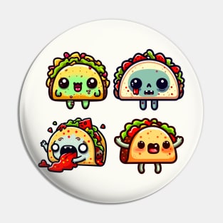 Funny Cute Kawaii Zombie Taco Pin