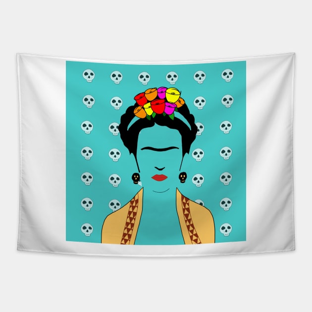 Frida Kahlo DOD Tapestry by lilyvtattoos