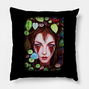 Floral Witch Girl Pillow