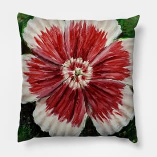 Red and  white flower Pillow