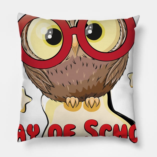 Owl 100th Day Of School 100 Days Smarter Gifts Pillow by macshoptee