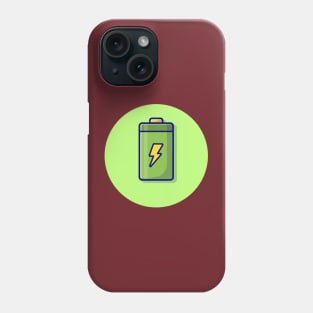 Battery Cartoon Vector Icon Illustration Phone Case