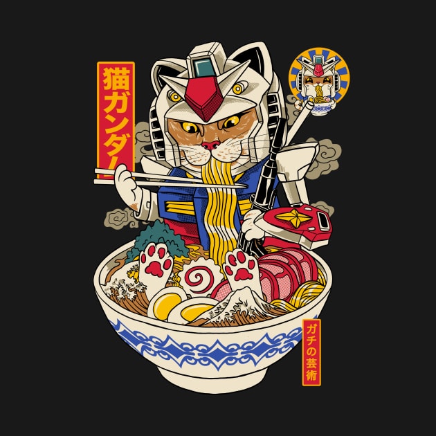 RAMEN CAT GUNDAM by art of gaci