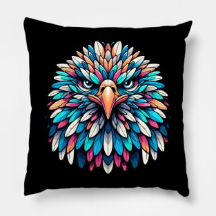 Vibrant Feathered Majesty - Eagle Artwork Pillow