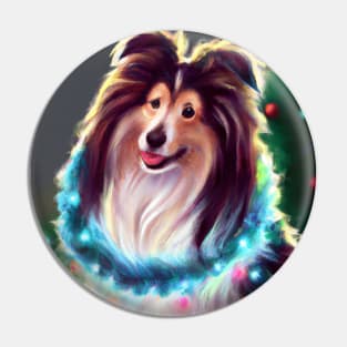 Cute Sheltie Drawing Pin