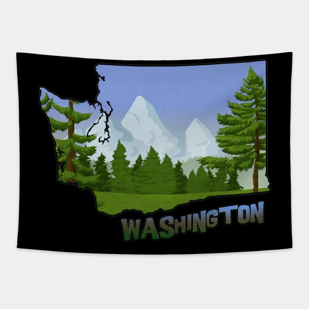 Washington State Outline Tapestry by gorff