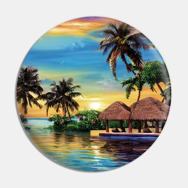 Tropical Paradise Hawaii Pin by SylwiaArt