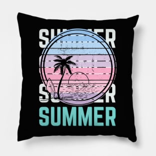 Hello summer Beach summertime Adventure travel lover palm tree sun Pillow