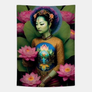 Green Tara Goddess Tapestry