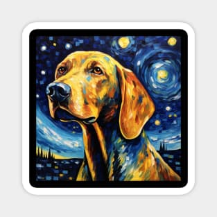 Redbone Dog Portrait in Van Gogh Style Magnet