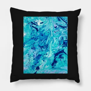 Seastorm Swirl Acrylic Pour Painting - Seafoam Variant Pillow