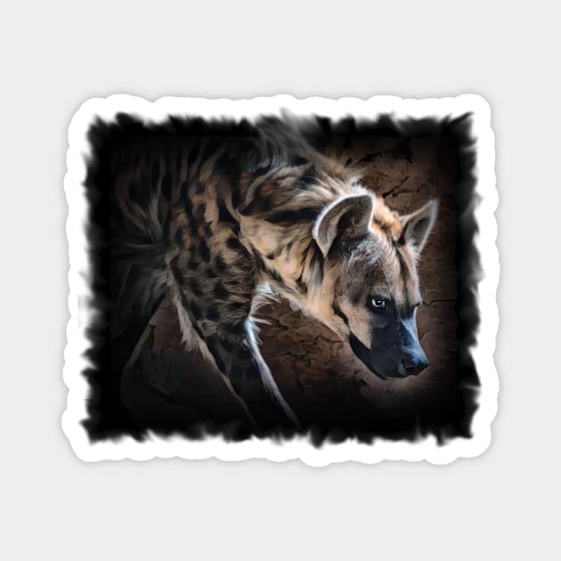 Spotted Hyena In The Shadows Magnet by PhotoArts