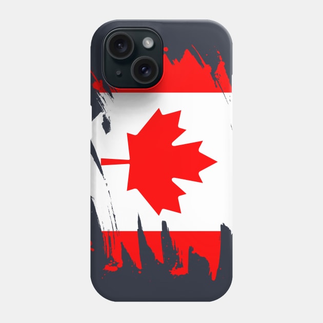 Canada Paint Splatter Flag - Canadian Pride Design Phone Case by Family Heritage Gifts