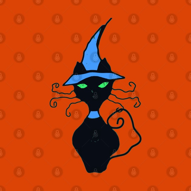 Witch Hat Black Cat Halloween by katmargoli