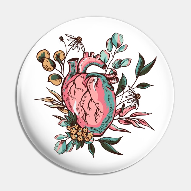 human heart flower illustration Pin by Mako Design 