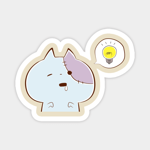 Zombie Cat with an Idea! Magnet by langstal