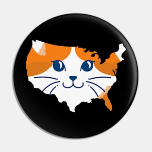 USA Cat Country Pin