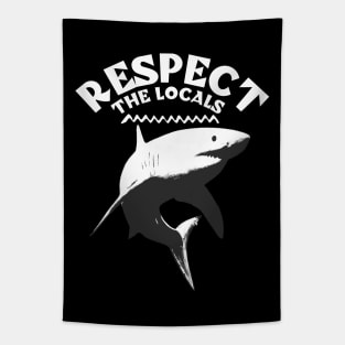 Respect The Locals - Great White Shark Tapestry