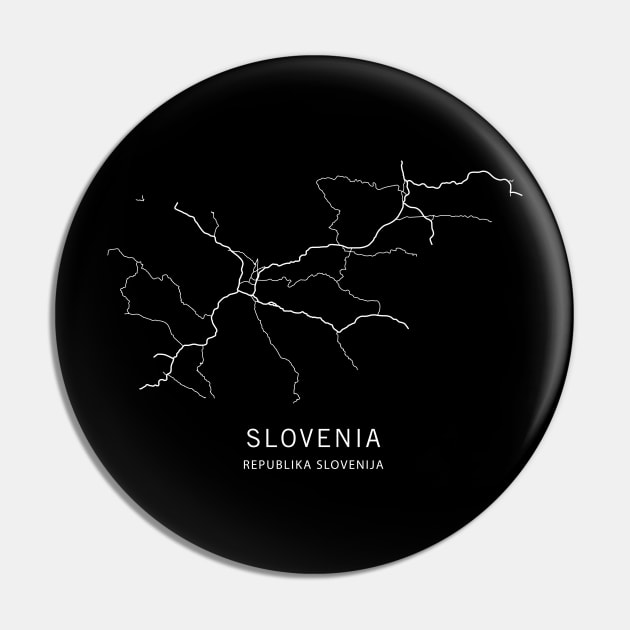 Slovenia Road Map Pin by ClarkStreetPress