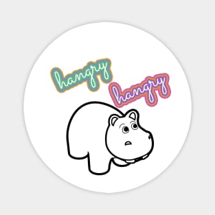 Hangry Hangry Hippo Funny Sign Magnet