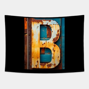 Rusty Letter B Antique Monogram Letter B Initial Alphabet Tapestry