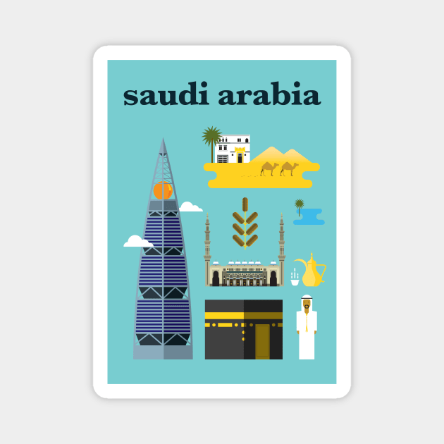 Saudi Arabia poster Magnet by kursatunsal