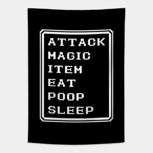 Final Fantasy Battle Menu Eat Poop Sleep Black Mage Version Tapestry