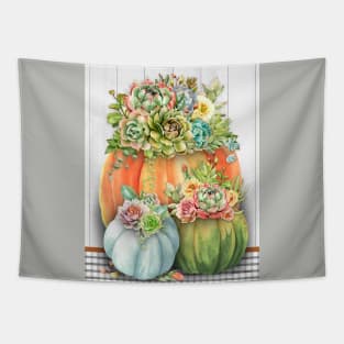 Pumpkins With Succulents A Tapestry