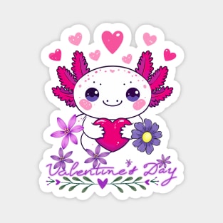 Axolotl Valentine - Valentine's Day Magnet