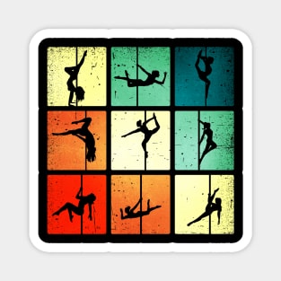 Vintage Pole Dance Silhouettes Gift Magnet