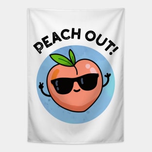 Peach Out Cute Fruit Pun Tapestry