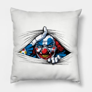 Scary Evil Horror Clown Peeking From Your Wherever Pillow