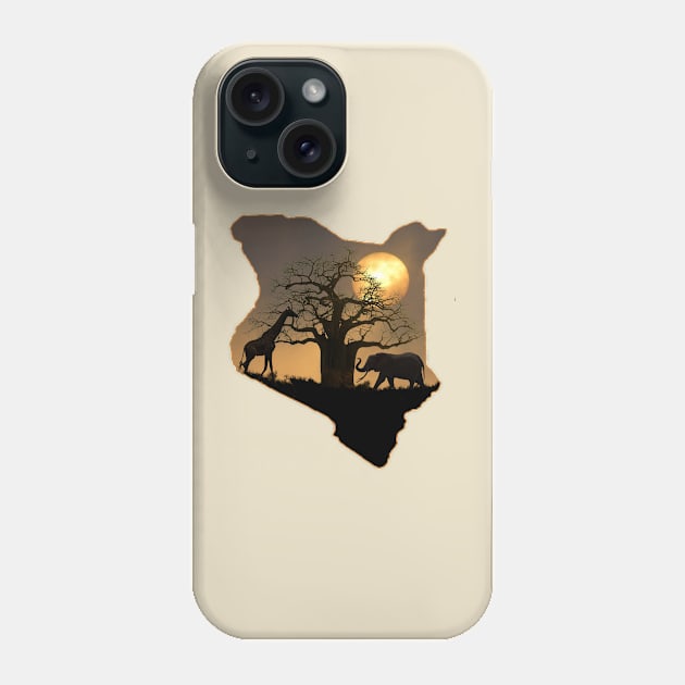 Sunrise - Baobab - Giraffe - Elephant - Kenya Phone Case by T-SHIRTS UND MEHR