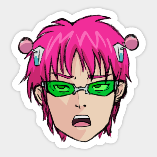 Saiki K Stickers Teepublic Saiki's annoyed face made on ms paint. saiki k stickers teepublic