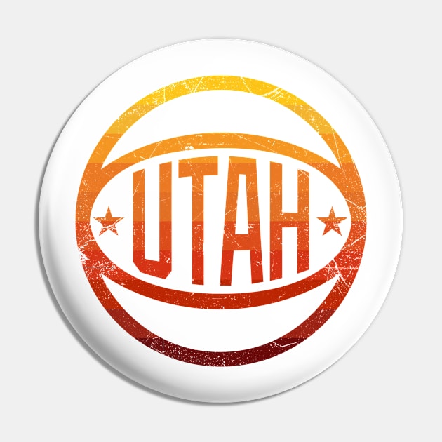 Utah Retro Ball - Sunset/White Pin by KFig21