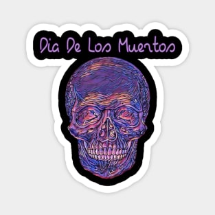 Purple Impressionist Skull Dia De Los Muertos Magnet