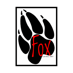 Fox Layng Art logo White/Red T-Shirt