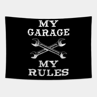 My Workshop My Rules Mechanic Repair Shop Cars Tapestry