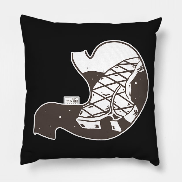 Food in My Stomach - Steak (Color) Pillow by TheAlbinoSnowman