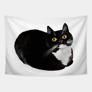 Black and White Cat Loaf Tapestry