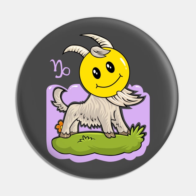 Smiley Capricorn Pin by SpageGiant