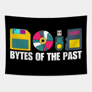 Retro Bytes of the Past - Vintage Storage Tech Icons Tapestry