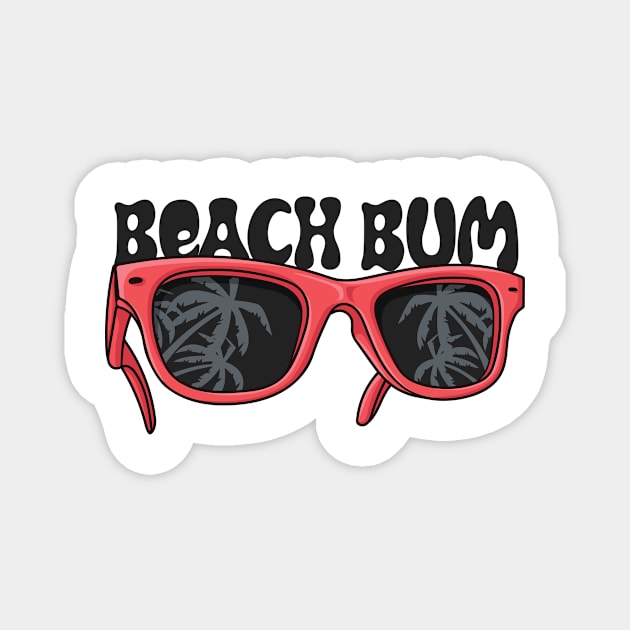 Beach Bum Sunglasses Magnet by CaptainHobbyist