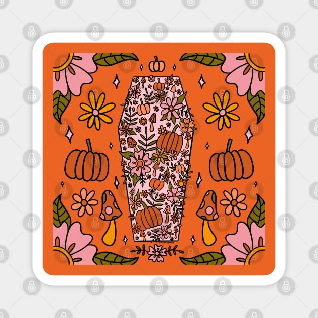 Fall Coffin Magnet by Doodle by Meg